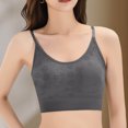 thumbnail image 6 of Women's Spaghetti Strap Cami Bra Adjustable Strap Seamless Comfortable Wireless Daily Bralette Gray One Size, 6 of 7