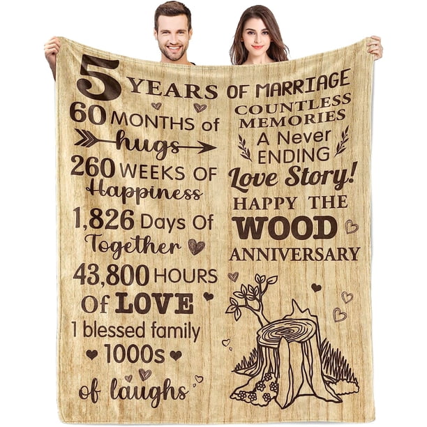 LHSHID Best Anniversary Marriage Gift Blanket Flannel Soft and Comfortable Anti static Bed Sofa Blanket 50x60in