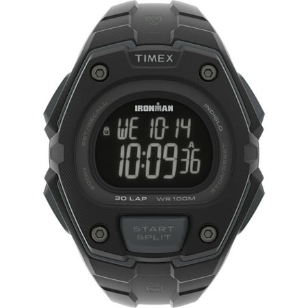 TIMEX Men's IRONMAN Classic 30 Oversized Black/Negative 45mm Sport Watch, Resin Strap