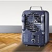 Lifesmart 1500W Milkhouse Utility Heater with Overheat and Tip-Over Safety Shutoff, Electric Heater for Family Room, Bedroom, and Other Large Rooms in Black