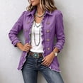 thumbnail image 7 of Womens Long Sleeve Ruffle Button Front Cardigan Jacket Lightweight Open Front Layered Top Structured Collar Casual Outerwear Fall Jackets for Women, 7 of 7