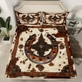 thumbnail image 2 of Manfei Cow Hide Print Twin Sheet Sets,Retro Western Horseshoe Twin Fitted Sheet,Rustic Farmhouse Cabin Flat Sheet For Adults,Microfiber Bedroom Decor,3 Pieces, 2 of 7