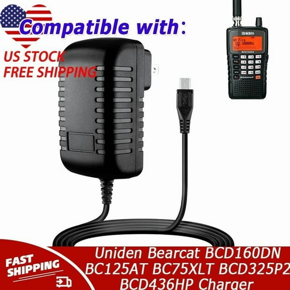 AC Charger Compatible with Uniden Bearcat BCD160DN BC125AT BC75XLT BCD325P2 BCD436HP