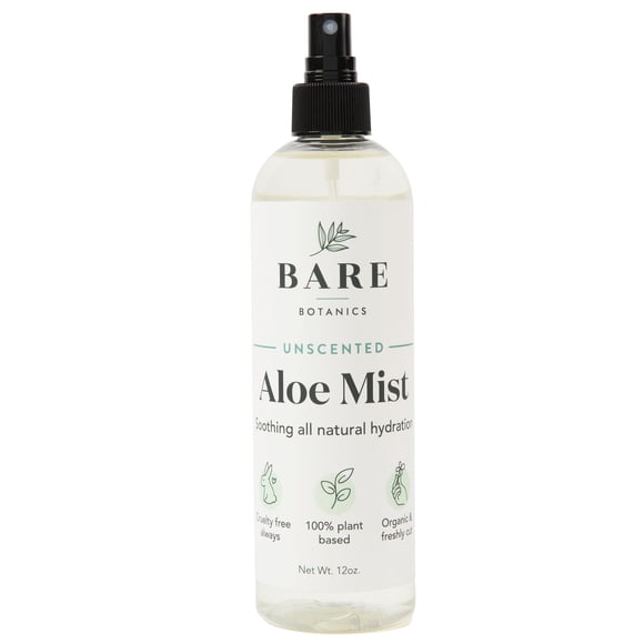 Spray de aloe BARE BOTANICS refrescante para piel y cabello, 355 ml