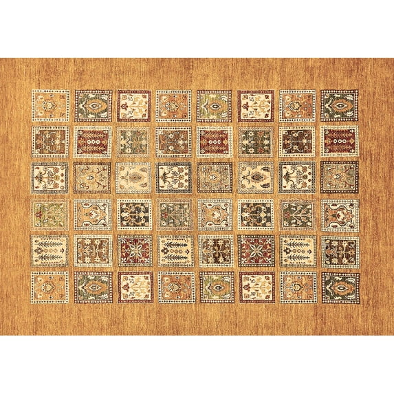 Ahgly Company Indoor Rectangle Abstract Brown Modern Area Rugs, 8' x 10'