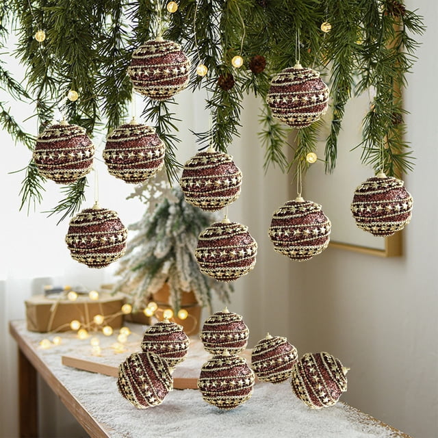 Adornos navideños de espuma | Decoraciones colgantes con forma de taza de café | Bolas navideñas con purpurina | Juego de 6 colgantes festivos para decorar y hacer arreglos en el árbol de Navidad