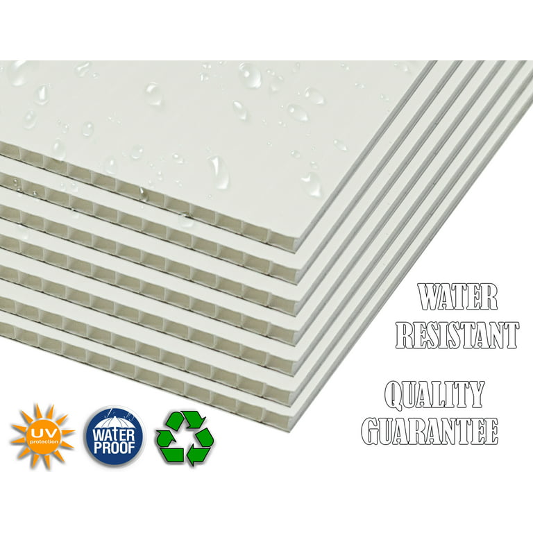 4mm Corrugated plastic sheets: 24 X 36: 100% Virgin White Pad