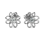 Cate & Chloe Alexis 18k White Gold Plated Flower Jewelry Set with Swarovski Crystals Gift for Women