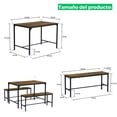 thumbnail image 5 of HOMYLIN Juego de Mesa y Sillas de Comedor, Mesa de Comedor de Cocina de Madera Rústica con 2 Bancos, 4 Asientos, Ideal para Casa, Cocina y Comedor. Vintage., 5 of 5