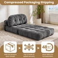 thumbnail image 6 of HYSpacerX Folding Sofa Bed Convertible Sleeper Chair, Portable Floor Futon with Pillow & Back Support, Foldable Mattress Lounge Couch for Living Room & Bedroom, Single Size, Gray, 6 of 9