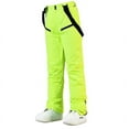 thumbnail image 3 of CQONEPT Womens Snow Ski Pants Windproof Waterproof Insulated Bib Overall Warm Snowboarding Padded Pant with Zip Pockets Green M, 3 of 5
