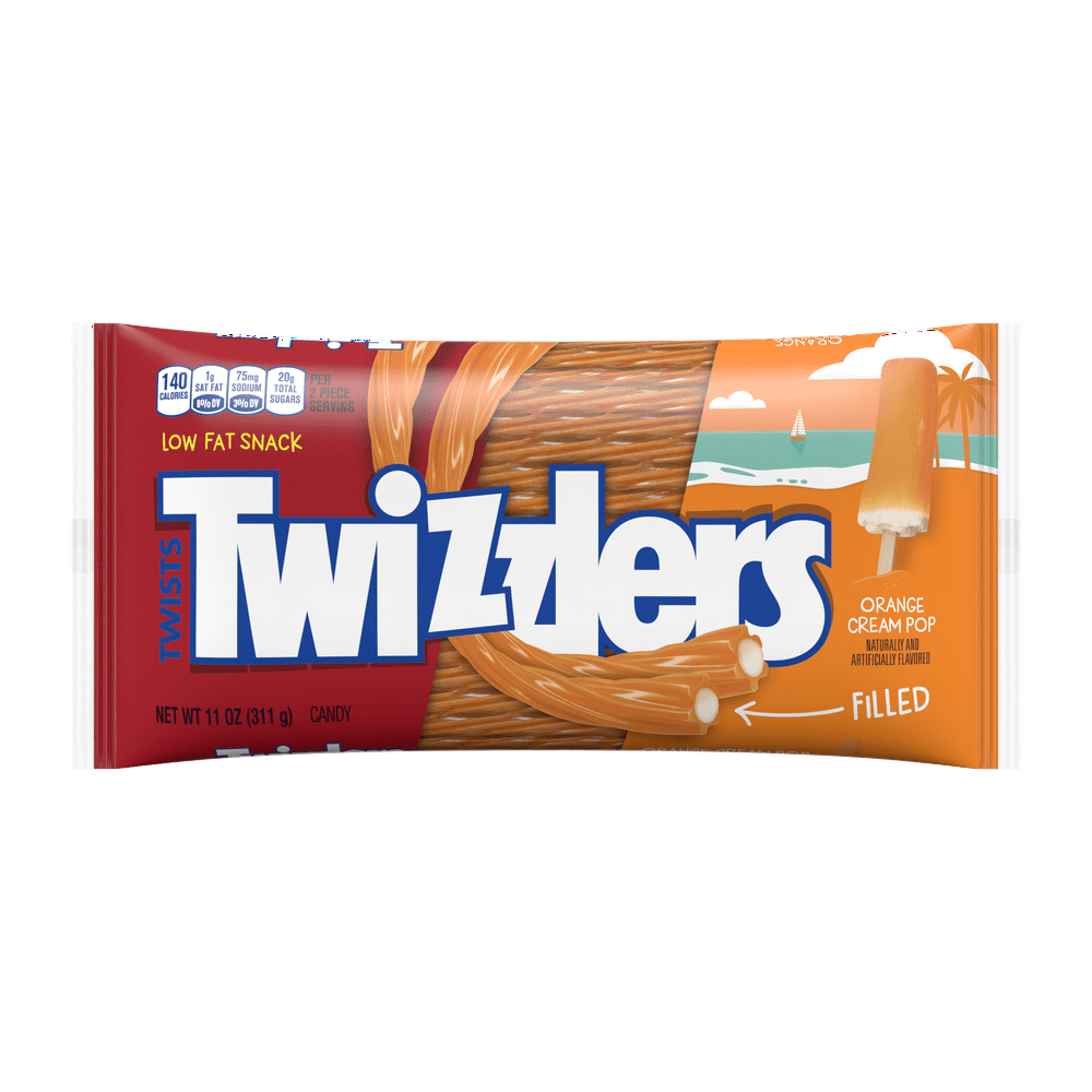 Twizzlers, Filled Orange Cream Pop Twists Chewy Candy, 11 Oz. Walmart