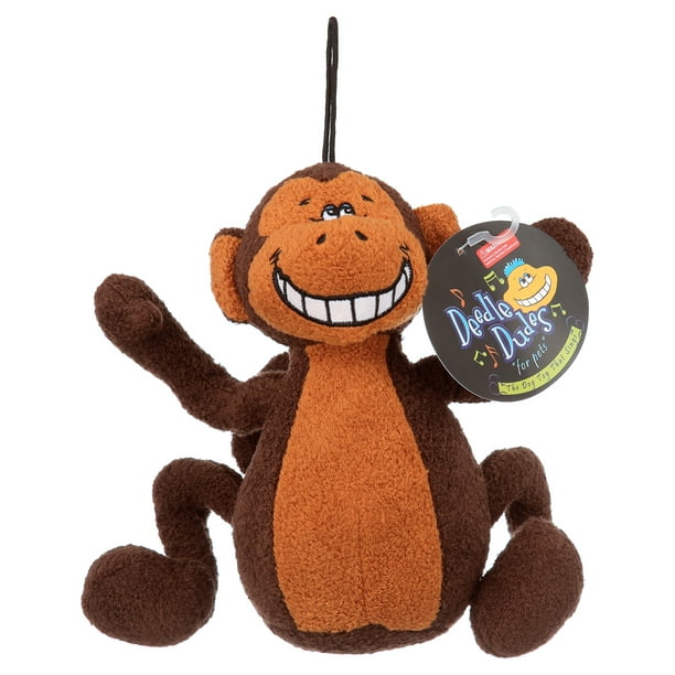 Multipet Deedle Dude Musical Interactive Plush Monkey Dog Toy