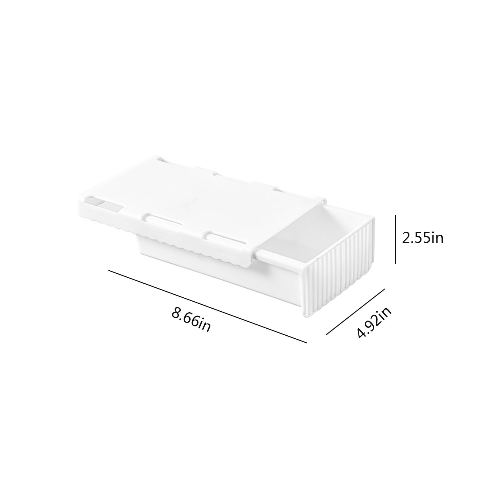 Under Desk Drawer Organizer | 1-Piece White PP Storage Tray | 12.99x9.25x2.95 in | Adhesive Mount for Office & Home