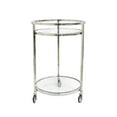 thumbnail image 1 of Pasargad Home PSAD-984 Blake Serving Table, Shiny Stainless Steel with Glass Top, 1 of 1