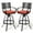 Red, variant on Pellebant Set of 2 Outdoor Cast Aluminum Swivel Bar Stool with Cushion in Red