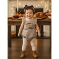 thumbnail image 6 of BemeyourBBs Newborn Baby Girl My Rolls Are Homemade Outfit Bread Embroidery Plaid Flying Sleeve Romper Headband, 6 of 9
