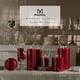 thumbnail image 4 of Velas Decorativas MOZEAL Pilar de Cristal Rojas Juego de 3, 4 of 5