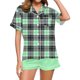 thumbnail image 1 of Conjunto de Verano para las Mujeres, Estampado Cuello de Manga Corta Y Pantalones Cortos, Moda Casual de Dos Piezas, 1 of 8