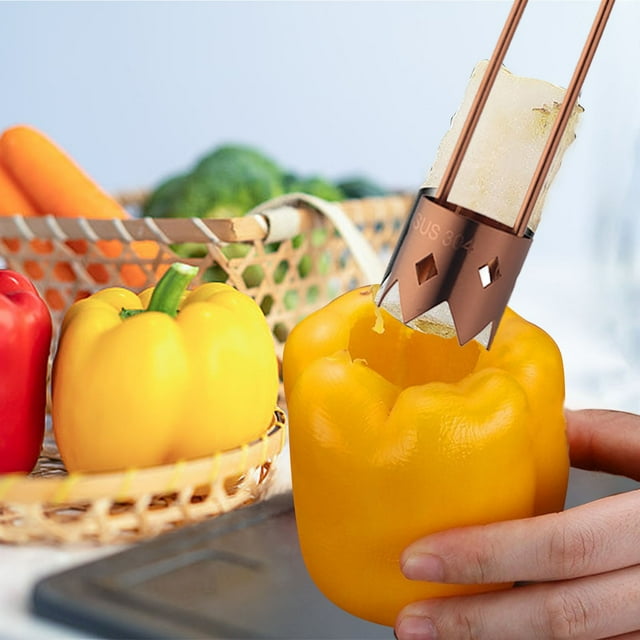 Clearance! JMYHOAM Kitchen Gadgets Stainless Steel Corer Fruit and Vegetable Corer Digging Hole Corer Household Fruit and Vegetable Seeder Bitter Melon Core Extractor Home and Kitchen