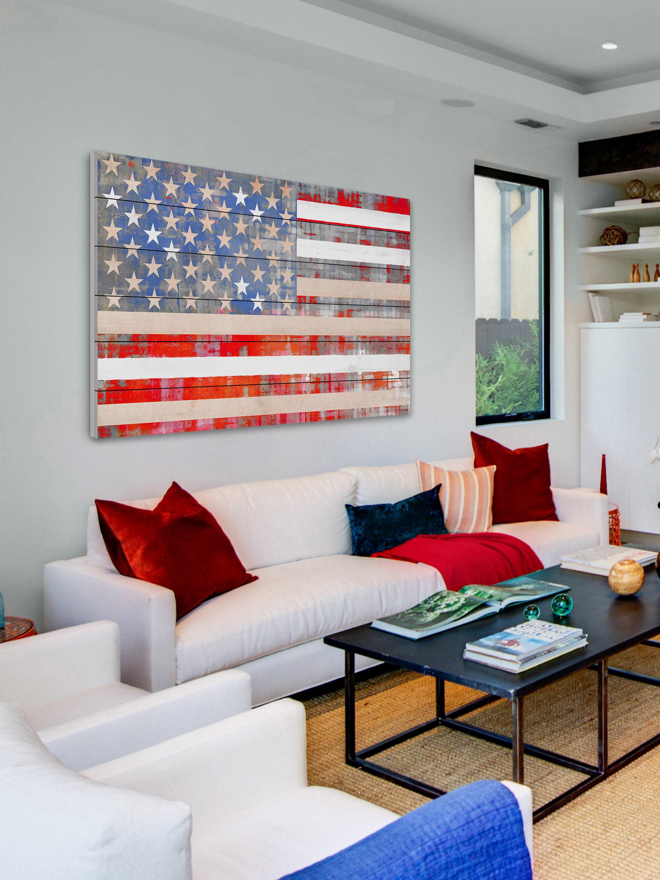 Parvez Taj American Dream White Wood Wall Art, 20" x 30"