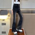 thumbnail image 5 of Low Rise Jeans Baggy Jeans for Girls Cute Kids Bow Embroidery Wide Leg Denim Pants High Waist Trousers Y2k Tween Clothes, 5 of 9