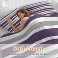thumbnail image 5 of Purple Grey Striped Bedding 3 Piece Duvet Cover Set Full Size, Modern White Abstract Art Aesthetics Soft Microfiber Comforter Cover with Zipper Closure & Pillowcases, FadeResistant Quilt Cover, 5 of 9