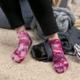 thumbnail image 3 of Women's from Bamboo Fiber Superior Wicking Tie Dye Ankle Socks - Purple - 4 pairs - Size 10-13, 3 of 6