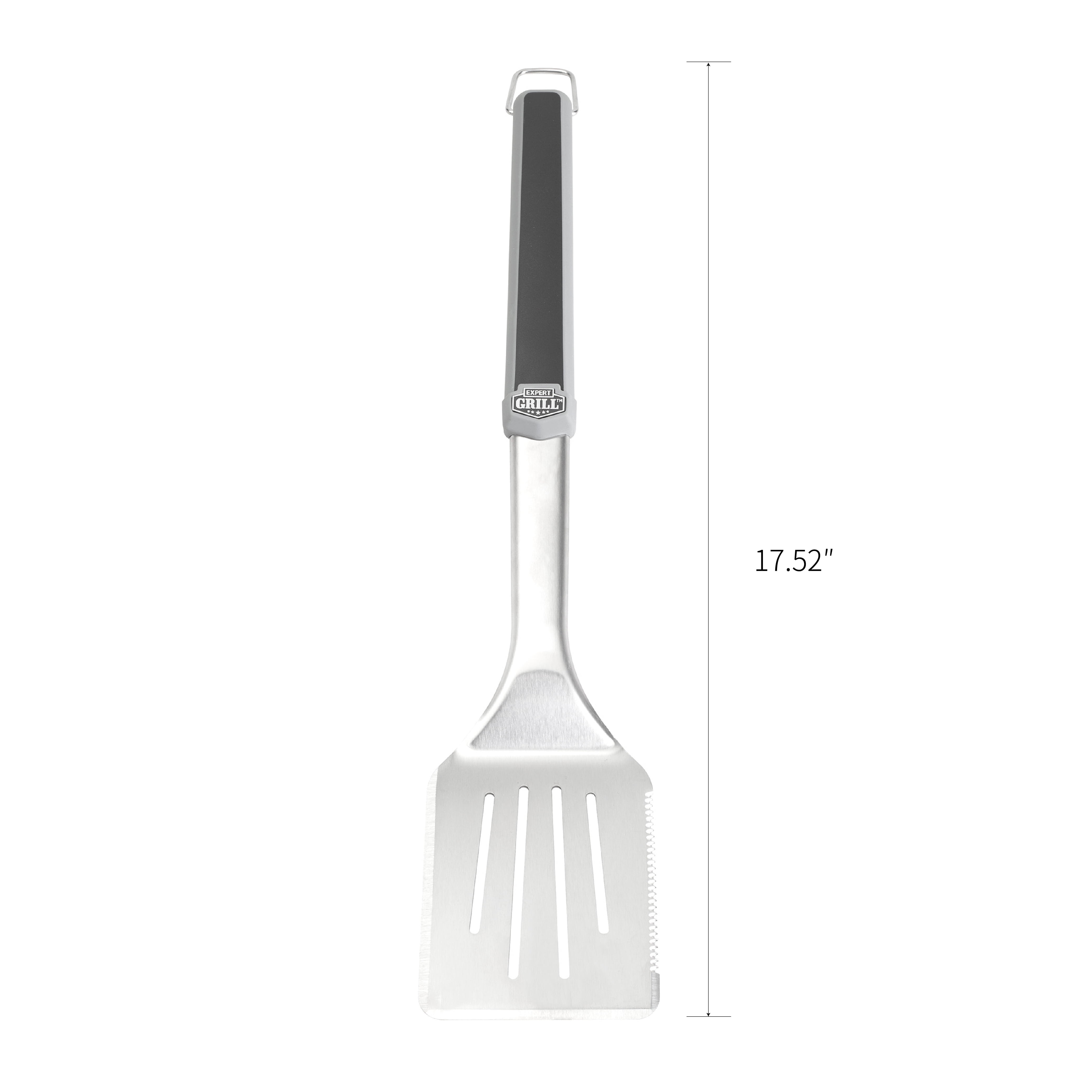 (4 pack) Expert Grill Stainless Steel Grill Spatula, Black & Gray