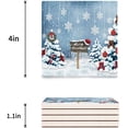thumbnail image 3 of RYLABLUE Merry Christmas Xmas Tree Winter Christmas Set of 6 Coaster for Drinks, Absorbent Ceramic Stone Coasters Cup Mat with Cork Base for Home Kitchen Room Coffee Table Bar Decor, 3 of 4