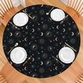 thumbnail image 2 of Black Sun Moon Star Pattern Round Fitted Tablecloth with Elastic Edge,Dining Table Cover Waterproof,Outdoor Round Tablecloth for Camping,Dining,Indoor and Outdoor, 2 of 7