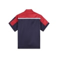 thumbnail image 6 of Aislor Men Long Sleeves Color Block Cargo Reflective Stripes Shirt with Pockets Zipper Front Work Red&Navy Blue 185/3XL, 6 of 7