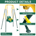 thumbnail image 4 of 3-in-1 Toddler Swing, Baby Swing Set for Indoor and Outdoor Play, Kids Outdoor Swing, Green, 4 of 6