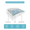 thumbnail image 4 of Twin Quilt Bedding Set, Blue Beach Coastal Reversible Summer Quilt 3 Pieces, Summer Nautical Coral Shell Botanical Vintage Lightweight Bedspreads Coverlets with 2 Pillow Shams for All Seasons, 4 of 5