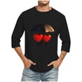 thumbnail image 2 of Jinhomg 3/4 Sleeve Graphic Tees for Men Novelty Funny Valentine's Day Themed T-Shirts Lightweight Comfy Crew Neck T Shirt Holiday Dating Tops Women Black XXXXXL, 2 of 5