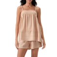 thumbnail image 2 of Womens Striped 2 Piece Lounge Sets Sleeveless Striped Pjs Set Cami Top and Shorts Pajama Set Outfits, 2 of 9