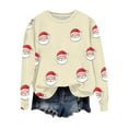thumbnail image 2 of Womens Christmas Sweatshirt Vintage Santa Claus Print Sweatshirts Funny Family Holiday Shirts Casual Loose Xmas Pullover Long Sleeve Crew Neck Top, 2 of 4
