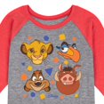thumbnail image 3 of The Lion King - Simba, Pumbaa, Timon, & Zazu - Toddler & Youth Raglan Graphic T-Shirt, 3 of 6