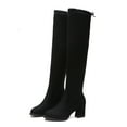thumbnail image 3 of Oyedens Womens Over The Knee Boots Chunky High Heels Thigh High Dress Boots Winter Fall Dress Shoes, 3 of 5