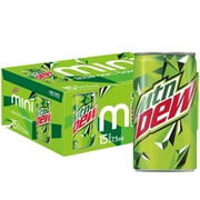 Mountain Dew Citrus Soda Pop, 7.5 fl oz Mini Cans, 15 Pack