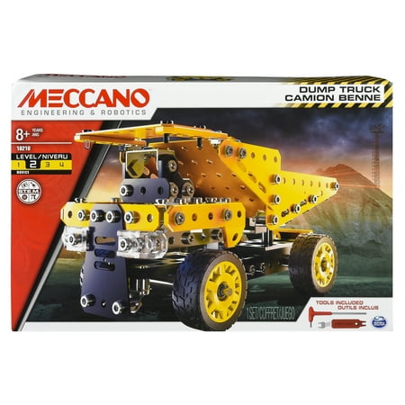 Erector by Meccano, Dump Truck Model Vehicle Building Kit, STEM Engineering Education Toy for Ages 8 and up