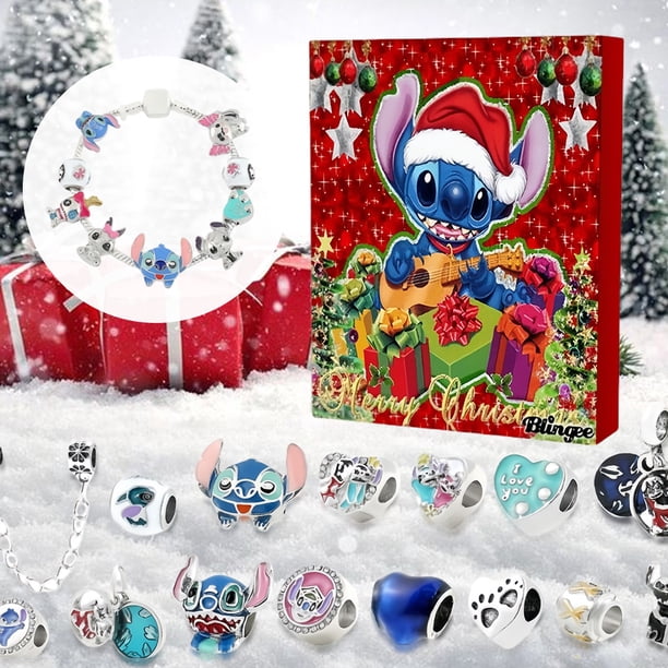 Calendario de adviento 2024 Pulseras de joyería de moda Kit 24 días de la Navidad Countdown Calendario Cartoon para nieta sobrina