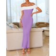 thumbnail image 2 of Vestido largo ZESICA 2025 para verano con hombros descubiertos, color lila, 2 of 6