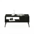 thumbnail image 4 of Furinno Claude Mid Century Style Coffee Table with Wood Legs, Espresso, 4 of 7