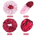 thumbnail image 3 of 2PCS Satin Hair Bonnets Adjustable Satin Cap Day And Night Cap Silk Sleep Bonnet Cap, 3 of 4