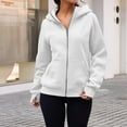 thumbnail image 6 of Babysbule Fall Jackets for Women ClearanceFashion Women Zipper Neck Tops Long Sleeve Solid Hooded Blouse Pockets Sweatshirt Women's Tops Blouse, 6 of 8