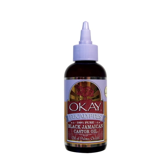 OKAY Black Jamaican Castor Oil with Eucalyptus 4 oz – Scalp Soothing Hair Growth Oil for Dandruff Prevention, Strength & Balanced Oily Scalp