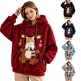 thumbnail image 4 of Christmas Reindeer Pet Carrier Hoodie, Teddy Dog Pocket Sweatshirt with Head Window for Women, 4 of 7