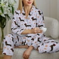 thumbnail image 6 of Fotbe Dachshund Dog Pattern Long Sleeve Pajama Set for Women,Sleepwear Set,2-piece Loungewear Set,Soft PJs Comfy Nightwear with Pockets -X-Large, 6 of 7