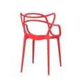 thumbnail image 3 of Heavenly Collection Red Plastic Dining Chair Set of 3 for Dining Area, 3 of 5